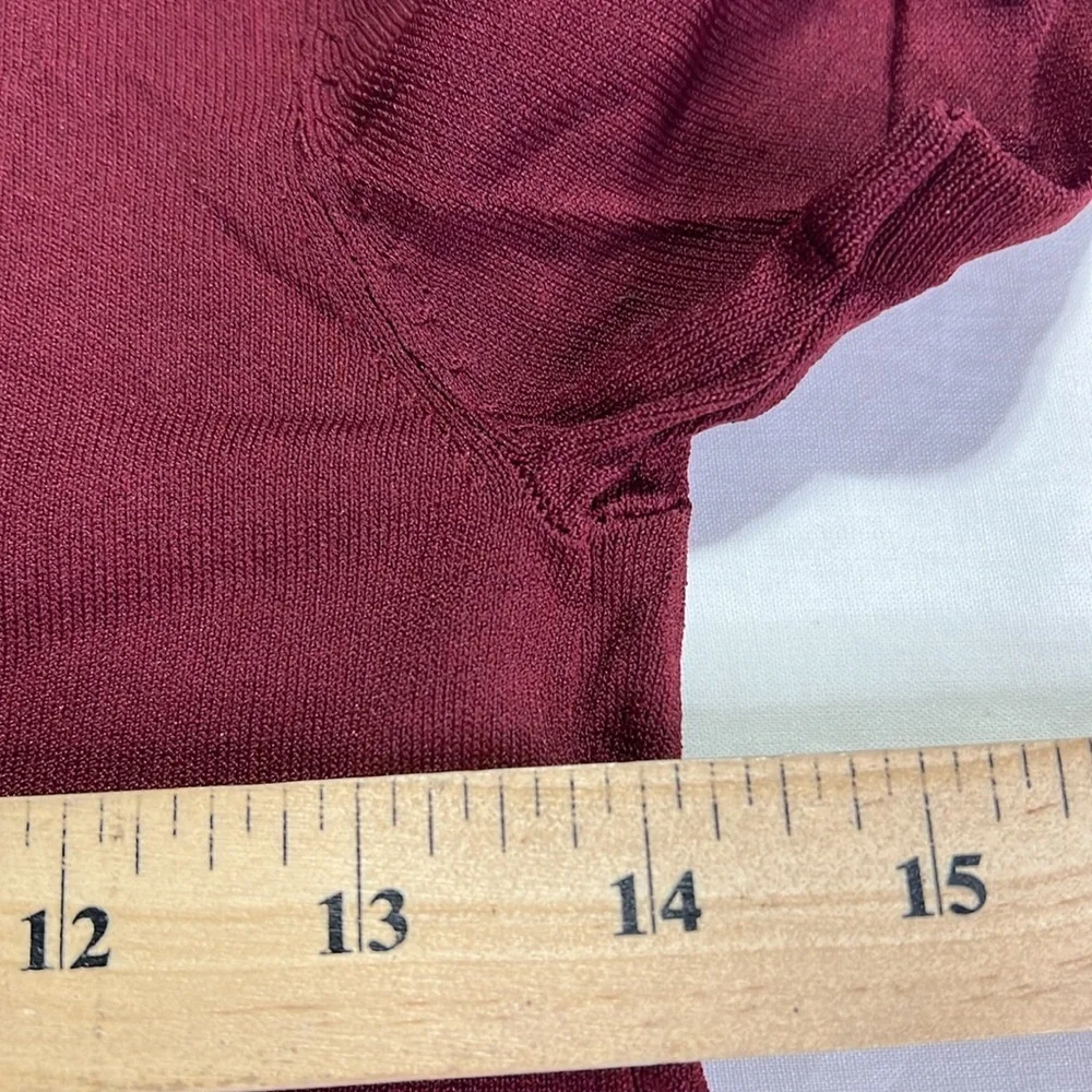 Zara M Burgundy Lightweight Knit Tee Shirt - Picture 4 of 5
